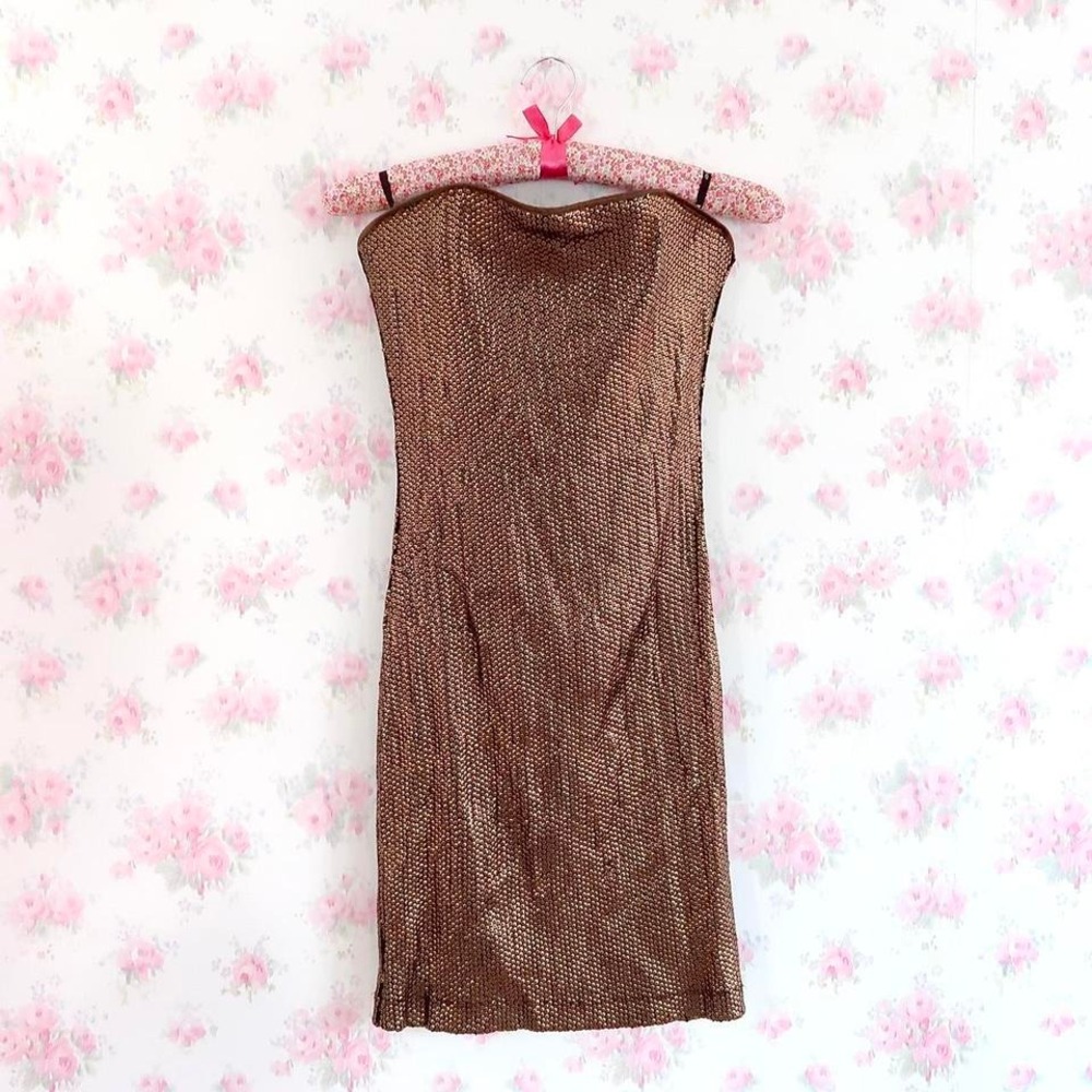 Y2K‎ Bebe Sequinned Strapless Mini Dress